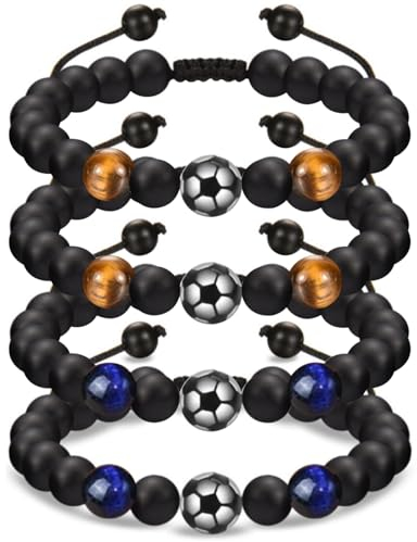 Fussball Geschenke Jungen, Regerly 4 Stück Armband Jungen Freundschaftsarmbänder Kinder Fussball Armband Fußball Armband Geschenk Für Jungs Sohn Bruder Neffe Enkel Zum Geburtstag Abschluss Weihnachten