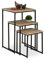 Relaxdays Beistelltisch 3er Set, stapelbar, Satztisch 3 Größen, quadratisch, Metall, Wohnzimmer, Dekotisch, grau/schwarz