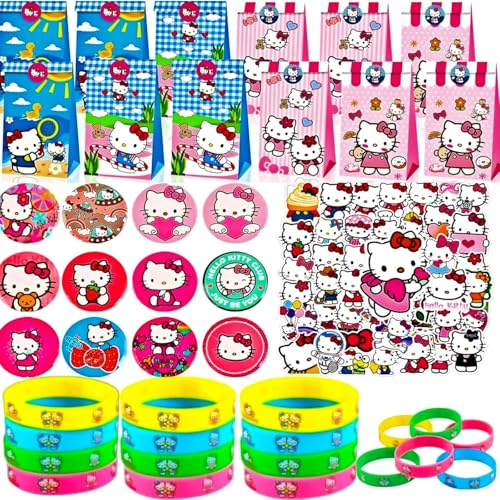 KEVRDRT 86 Pezzi Sacchetto Regalo Festa , Gadget Kitty Compleanno Bambini, Regali Di Compleanno Per Bambini, Set Regalo Per Feste Per Bambini,Accessori Per Feste Di Compleanno Per Bambini