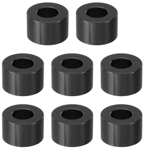 PATIKIL M8 Entretoise en Aluminium, 8 Pcs Métal Entretoises Aluminium 8,2mm ID x 16mm OD x 10mm L Vis d'Espacement en Aluminium Ronde pour 1/3 ou M8 Boulons à Vis, Noir