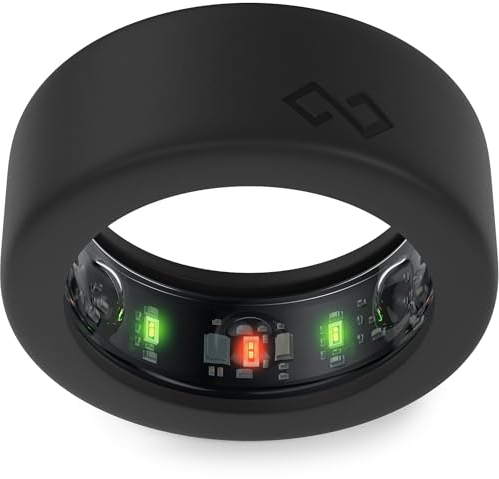 Rinfit Smart Ring Protector - Kompatibel mit Oura Ring - Silikon Smart Ring Cover für Training und Fitnessstudio - Zum Patent angemeldetes Design Patent - Schwarz, L