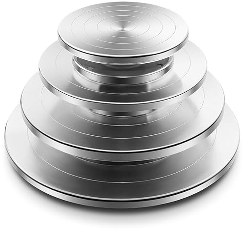 Töpferscheibe,Drehscheibe Töpfern 11–30 cm Töpferscheibe aus Aluminium, drehbarer Kuchen-/Ton-/Töpferform-Drehteller, Skulptur, Keramik-/Ton-Werkzeuge, Töpferständer(25CM)