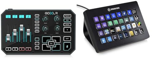 TC Helicon GoXLR Revolutionary Online Broadcaster Platform with 4-Channel Mixer, Motorized Faders & Elgato Stream Deck XL - Advanced Studio Controller, 32 Macro Keys