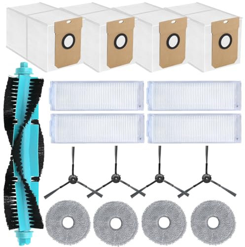 CIYICOLI Kit d'Accessoires de Rechange pour Cecotec Conga 11090 Aspirateurs Robots-1 Brosse Rotative, 4 Filtres HEPA, 4 Brosses latérales, 4 Chiffons de Nettoyage, 4 Sacs à Poussière