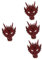 VICASKY 4 Stück Drachenmaske Tierische Halbmaske Drachenkopf Maske Grüne Maskerademaske Halloween-requisiten Halloween 3d Halloween Gruselig Tierische Maske Tiere Maske Kostüm Pu Rot