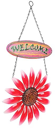 ORFOFE Décoration Murale en Fer Robuste avec Panneau De Bienvenue Et Fleurs Décoration Dintérieur pour Magasin Accessoire De Photographie