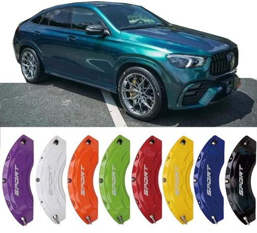 4pc Brake Caliper Covers Compatible Front Rear 19/20/21/22 Wheel Size for Mercedes Benz GLE Accessories (Orange)
