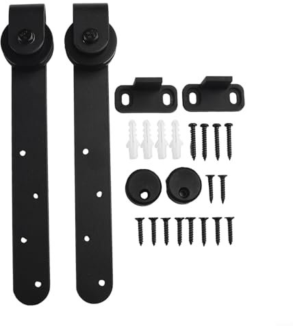 Besttoolifes Schrank-Mini-Schiebetür-Hardware-Kit, Schranktür-Schienen-Set, Doppel-Scheunentür-Schienen-Set, gelten für Aufbewahrungsfenster, TV-Ständer, J-Form