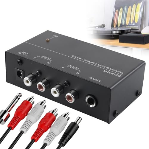 Phono Vorverstärker Plattenspieler, Vorverstärker Für Plattenspieler, Phono-Vorverstärker, Plattenspieler-Vorverstärker mit MM Abtast Systemen, Phono Preamp für Plattenspieler mit DC 12V Netzteil
