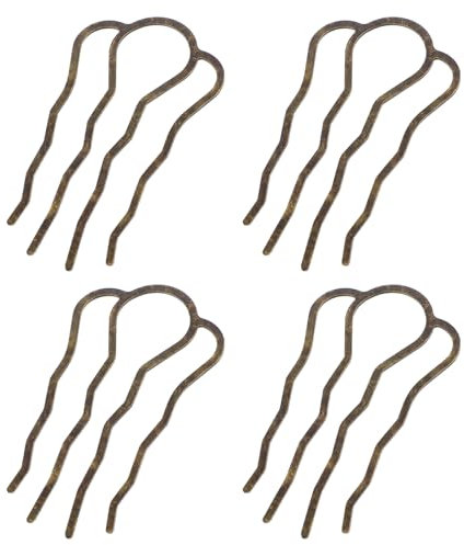 Sibba 4 x Haar Steckkamm 4 Zähne Metall Seitenkämme Haarnadeln Haarkämme Einsteckkamm Stecken Haarschmuck Kamm Vintage Haarseitenkämme Kleine Haarspangen für Frauen Mädchen Vieler Frisuren Zubehör B