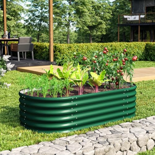 Vitavia Hochbeet Terra 401 Basic, Seegras | Wetterfest aus Zincalume® | Ergonomisch & Rückenschonend | Schutz vor Schnecken & Unkraut | Perfekt für Gemüse & Blumen