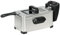 HOMCOM Freidora 3L con termostato regulable, recipiente de aceite extraíble, tapa antipolvo con mirilla, temporizador de 60 minutos, protección contra sobrecalentamiento, 2000W, acero inoxidable plata