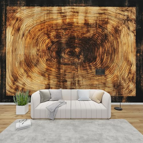 3D Tapete Rustikaler Holz Schlafzimmer, Fototapete Holzoptik, Vliestapete Schwarz Braun, Tapeten Wohnzimmer Muster, Baumrinde Wand Deko Kinderzimmer, Wandtapete, Mustertapete 350x256 cm