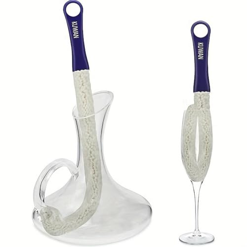 YXL Wine Decanter Cleaning Brush, Soft Bendable Hanging Bottle Cleaning Brush Tools for Cleaning Decanters Goblets Glasses Cups
