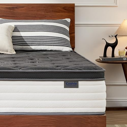 Coolvie Matratze 90x200 cm Höhe 25 cm, orthopädische und ergonomische Federkernmatratze 7-Zonen-Komfortschaum-Matratzen Härtegrad 3 Taschenfederkern mit Bewegungsisolierung, Oeko-Tex Zertifiziert