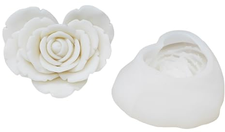 Versátil molde de silicona para manualidades con forma de rosa elegante para hacer manualidades perfumadas