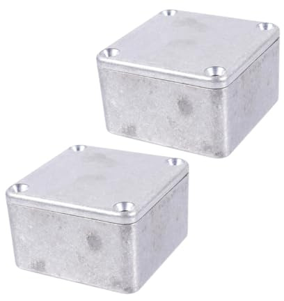 LOLIPPYY 2 Stück Aluminium Pedal Enclosure Box Druckguss Gehäuse für Gitarren Effektgeräte Robuste DIY Projektbox mit Unlackierter Oberfläche Vielseitig Kompatibel und Schützend