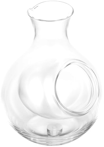 AMUSLESUR Wine Decanter Set, 300ml Lead-Free Glass Liquor Decanter with Elegant Slanted Spout, Ice Wine Dispenser for Home Bar and Dining Serveware