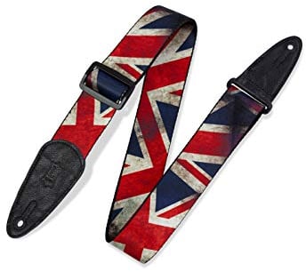 Levy's Leathers 2 Polyester Guitar Strap with Sublimation Printed Distressed Flag Design (MDP-UK)