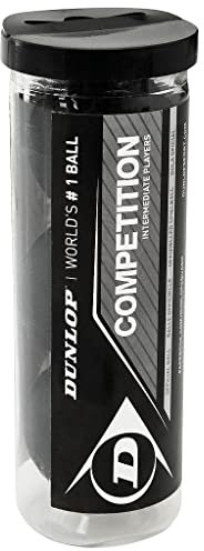 Dunlop Competition Squash Bälle, Einfacher Gelber Punkt (3 Ball Tube)