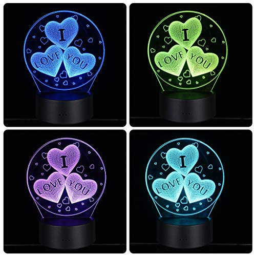 LEDMOMO 3D Heart Shapes Night Lights (without a remote control)
