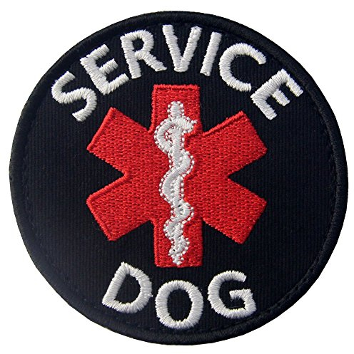 Service Hund Arzt Sanitäter Stern des Lebens Westen/Geschirre Bestickter Aufnäher mit Haken- und Flauschbänder