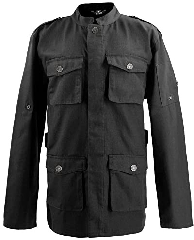 EXNER Kochjacke Parkastyle, Langarm, Druckknöpfe, Fb. schwarz, Gr. M