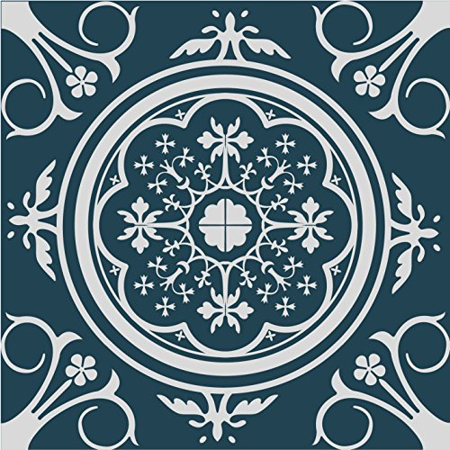 Wunderwand Fliesenaufkleber Portugiesisch Dunkelblau 12 Stück (15 x 15cm)