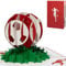 LINPOPUP®, LIN17549, Pop Up Karte Fußball, Pop Up Karte Geburtstag, Pop Up Geburtstagskarte, Stadion Gutschein, Rot Weiß, 3D Fußball Karte, Rot Weiß, N305