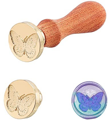 PandaHall Butterfly Wax Seal Stamp Vintage Retro Schmetterling Siegelstempel zum Verschönern von Umschlägen, Partyeinladungen, Weinverpackungen, Geschenkverpackungen