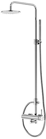 Steinberg Serie 100 Brauseset Aufputz mit Einhebelmisch, Regen-/Handbrause, Chrom