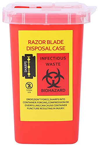 SOLUSTRE Sharps Container Nadel Entsorgungsbox Container Sharps mit Klappdeckel für Klingen Lanzetten Top Tattoo Entsorgungsset