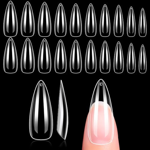 Makartt Nail Tips 500Pcs Faux Ongles Appuyez sur les Bouts d'ongles en Acrylique avec Sac (Talon moyen)