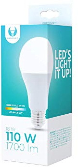 FOREVER 1x LED-Lampe E27 A65 18W Leuchtmittel Birne 6500K Kaltweiß 1700 Lumen Lampe ersetzt 110W Glühbirne Energiesparlampe 230V