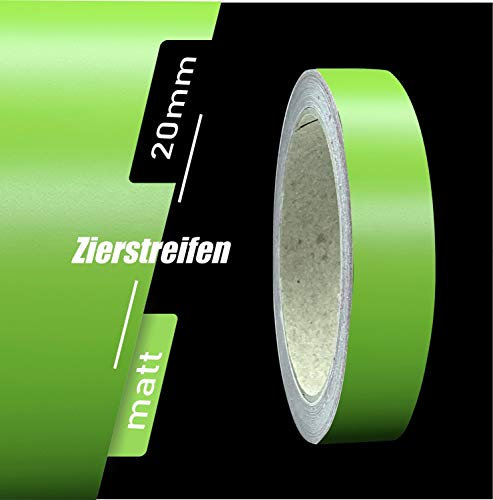 siviwonder Zierstreifen Matt lindgrün grün lind 20mm Aufkleber Länge 10m Auto Boot Klebeband Sticker
