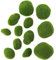 EXCEART 12pcs Artificial Moss Rocks Green Moss Ball Faux Moss Covered Mossy Flocking Stones Landscape Decor for Terrarium Fish Tank Planter