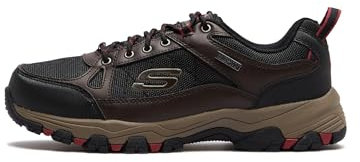 Skechers SELMEN CORMACK, Zapatillas para caminar para Hombre, Chocolate Black Leather W/ Synthetic & Mesh, 42.5 EU