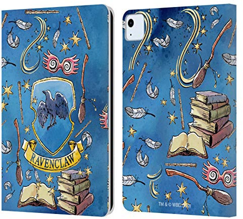 Head Case Designs Licenciado Oficialmente Harry Potter Patrón de Garra de Cuervo Reliquias de la Muerte XIII Carcasa de Cuero Tipo Libro Compatible con Apple iPad Air 2020/2022