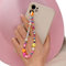 Handy Handgelenk Lanyard, Perlen Telefon Handgelenk Seil Kristall Armband String für Handy, Smiley Gesicht Charme Perlen Telefon Kette Strap für Frauen Mädchen, Auto Schlüssel Dekoration