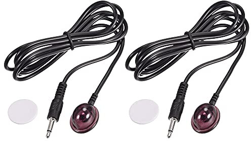 sourcing map IR Infrared Emitter Extender Cable 3.3ft Long 45 Degree Emission Angle 3.5mm Jack Single Round Head 2pcs