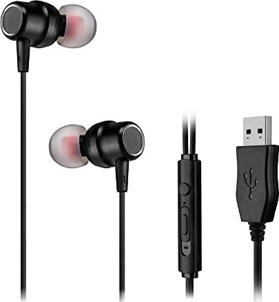 Cuffie per computer con microfono, auricolari USB con cavo lungo 8,2 m, compatibili con HP Dell Lenovo Asus, Acer, Apple Laptop Desktop PC e Chromebook, isolamento acustico e leggero, CGS-W7