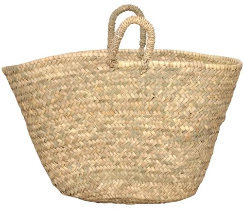 Bohome Living - Panier Cabas en Osier avec Anses à main, Sac de Plage et Marché, Fabriqué à la Main