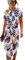 Ajpguot Sommerkleid Damen Elegant Kleider Kurzarm V-Ausschnitt Strandkleid Blumen Knielang Kleid mit Gürtel Partykleid Abendkleid (Weiß-blau, XL)