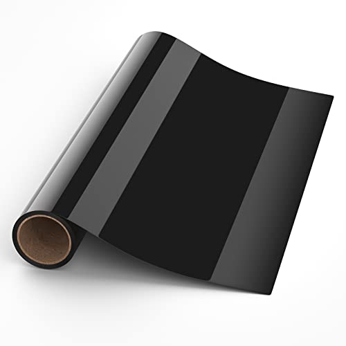 Zidwzidwei Flexfolie Plotter Textil, 12 x 6ft Heat Transfer Vinyl Textilfolie Plotter für Kleidung,Bügelfolie Plotter Textilien Transferfolie zum Aufbügeln DIY T-Shirt Stoffe (Schwarz)