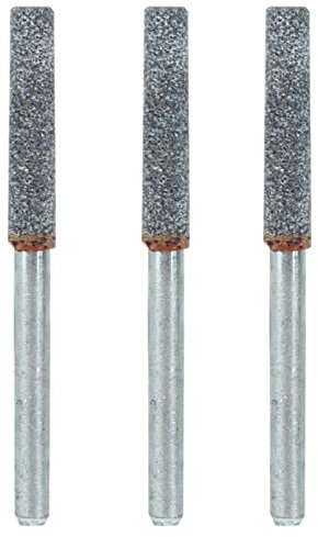 Pilipane Diamant-Kettensägenschärfer Gratsteinfeile,3 Stück 4 mm Schleifstein, passend für Jede Bohrmaschine/Handbohrmaschine für rotierende Werkzeuge, Schleifstein Kettensägenschärfer Kettensäge