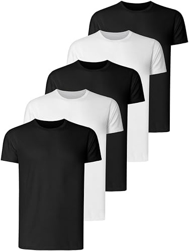 Teesmen T Shirts for Men UK 5 Pack Short Sleeve Crew Neck Plain Cotton Boys Adult Sport Tees Undershirts Workwear Gym Running Workout Casual Daily Shirt (Multipack 8, 3XL)