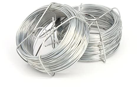 18 Gauge Craft and Garden Wire Coil, Sturdy and Easy to Cut, Bendable Galvanised Wire Ideal for Plants, DIY, Sculpting, Arts & Crafts, Climbing plants, Winding Wire (⌀:1mm x 36m x 2pcs Aluminium Wire)