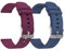 woednx 20mm Bracelet de Rechange pour Montre Intelligente, Libération Rapide en Silicone Doux et Respectueux de la Peau, Bracelet de Montre Intelligente(rouge vin + bleu)