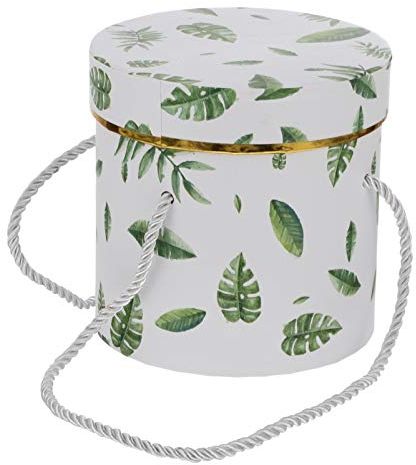 Garneck Runde Geschenkbox Aus Sicherem Papier 13x13cm Tragbare Blumenverpackungsbox Mit Deckel Langlebige Blumenkasten Für Valentinstag Und Geschenkverpackung