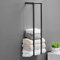 Porte Serviette Sain De Bain, NEWRAIN Porte Serviette Murale, 75×20×14.5cm Porte Serviette Noir, Range Serviettes pour Serviettes Roulee, Support Serviette Salle De Bain